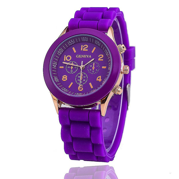 2021 Hot Sales Geneva Brand Silicone Women Watch Ladies Fashion Dress Quartz Wristwatch Female Watch montre montre femme watches