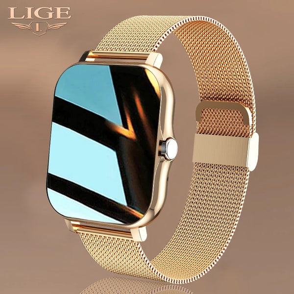 LIGE New Women Smart watch Men 1.69" Color Screen Full touch Fitness Tracker Bluetooth Call Smart Clock Ladies Smart Watch Women