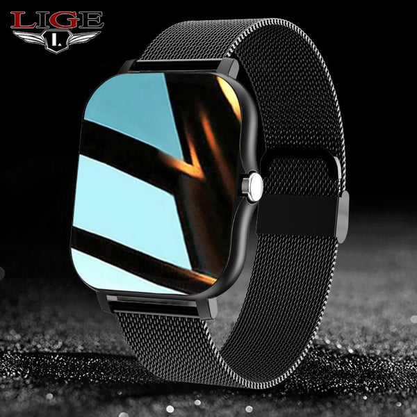 LIGE Sport Smart Watch Men Women 1.69" Full Touch IP68 Waterproof Health Tracker Play Music Bluetooth Call Fitness smartwatch