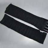 Naiveroo Thời Trang Cho Nữ Sọc Tay Găng Tay Ấm Dệt Kim Dài Fingerless Gloves Khuỷu Tay Găng Tay Hở Ngón Giáng Sinh Phụ Kiện Tặng